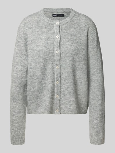 Only Kurtka z dzianiny o luźnym kroju z listwą guzikową model ‘SIMONI’ Średnioszary melanż 2