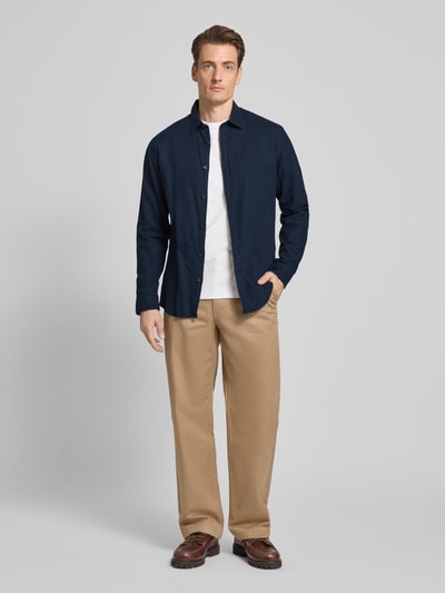 SELECTED HOMME Slim Fit Freizeithemd aus reiner Baumwolle Modell 'SLIMOWEN' Marine 1