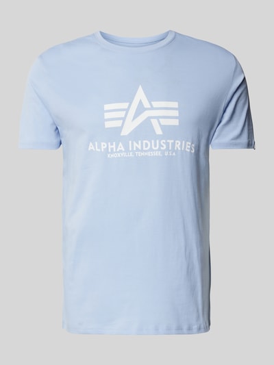 Alpha Industries T-Shirt mit Label-Print Hellblau 2