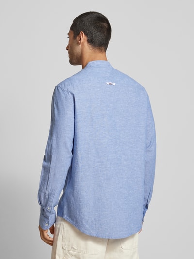 Tommy Jeans Vrijetijdsoverhemd in effen design met opstaande kraag en labelstitching Blauw - 5