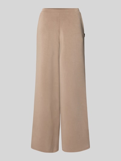Guess Activewear Wide leg stoffen broek met labelapplicatie, model 'OLYMPE' Taupe - 2