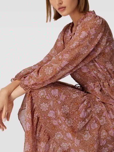 Mango Blusenkleid mit Rüschen Modell 'FIFTY' Dunkel Orange 3