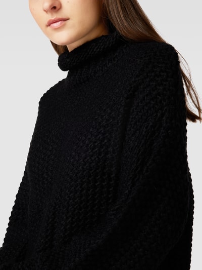 NA-KD Oversized Strickpullover mit Stehkragen Black 3