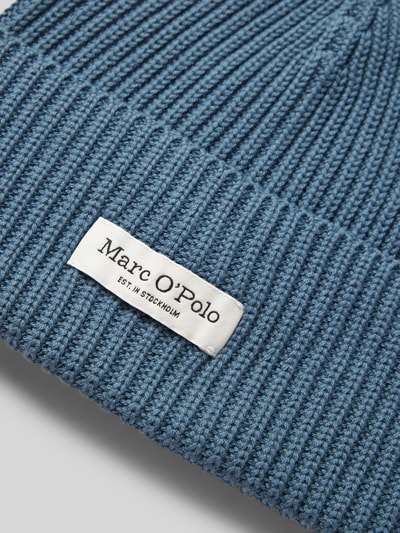 Marc O'Polo Czapka beanie z naszywką z logo Jeansowy niebieski 2