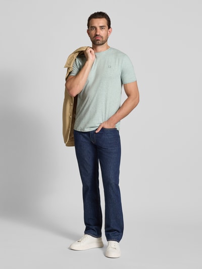 Tom Tailor Denim T-shirt o kroju regular fit z mieszanki bawełny Lodowy błękitny melanż 1