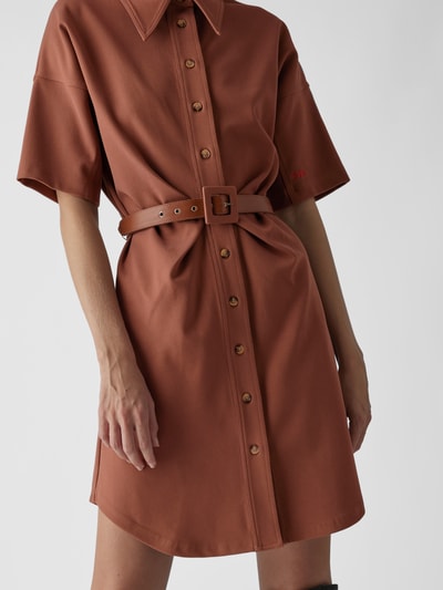 Victoria Victoria Beckham Hemdblusenkleid mit Taillengürtel Mittelbraun 3