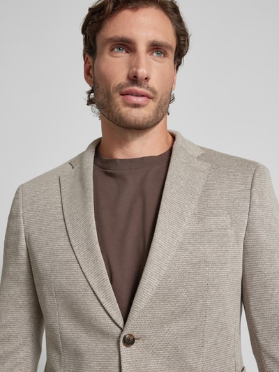 JOOP! Collection 2-knoops colbert met geweven motief, model 'HOVEREST' Beige - 3