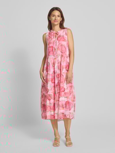 ZABAIONE Sukienka midi z wiskozy z efektem stopniowania Różowy 4