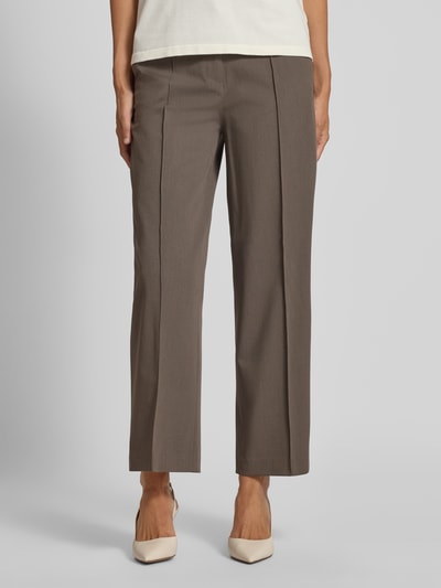 Christian Berg Woman Selection Straight leg pantalon met vaste persplooien Donkerbruin - 4