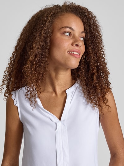 Only Top bluzkowy o kroju regular fit z czystej wiskozy model ‘KIMMI’ Biały 3