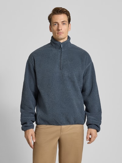 JAKE*S STUDIO MEN Sweatshirt met schipperskraag Rookblauw - 4