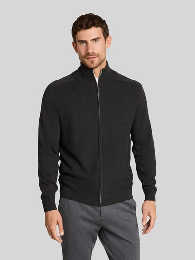 Tom Tailor Regular Fit Strickjacke aus reiner Baumwolle Dunkelgrau 4