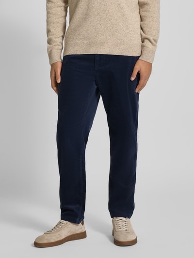 MCNEAL Tapered Fit Cordhose mit Strukturmuster Marine 4