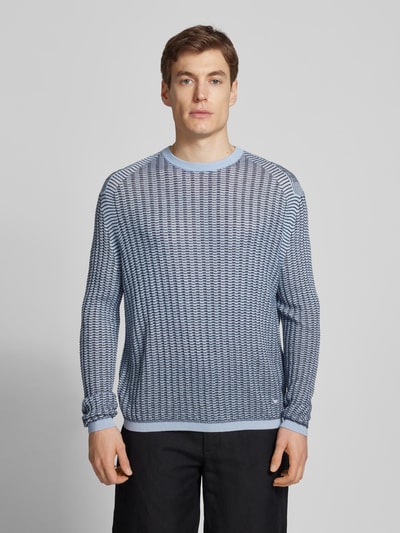 Emporio Armani Strickpullover mit Strukturmuster Hellblau 4