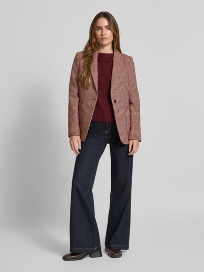 s.Oliver RED LABEL Sweter o kroju regular fit z dzianiny z dodatkiem wełny z alpaki Bordowy 1