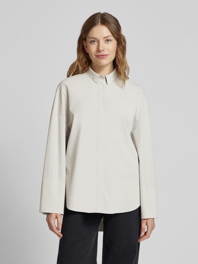 MaxMara Leisure Relaxed Fit Bluse mit überschnittenen Schultern Modell 'PATELLA' Hellgrau 4