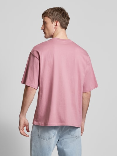 REVIEW Oversized T-Shirt mit Label-Print Altrosa 5