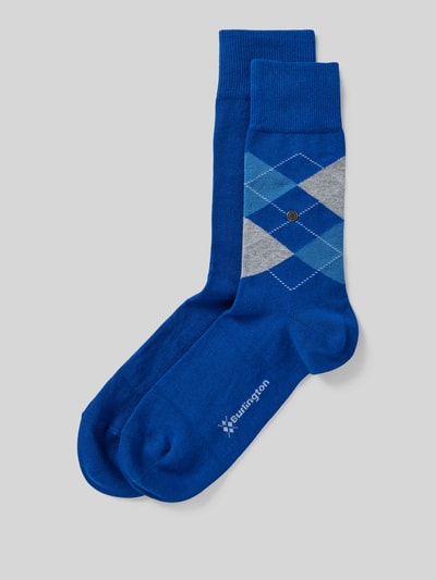 Burlington Socken mit Label-Applikation Blau 1