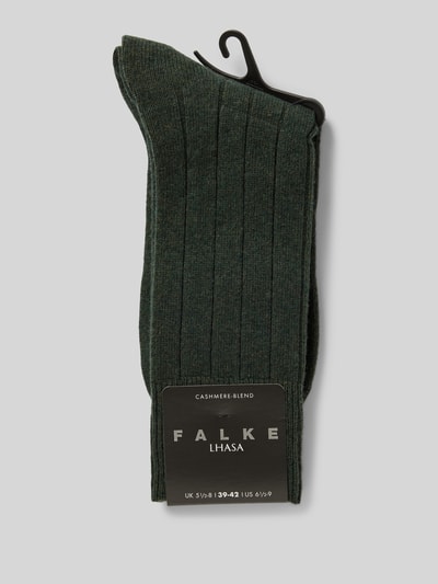 Falke Socken mit Label-Detail Modell 'LHASA' Dunkelgruen 3