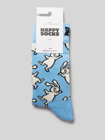 Happy Socks Socken mit Label-Print Hellblau 3