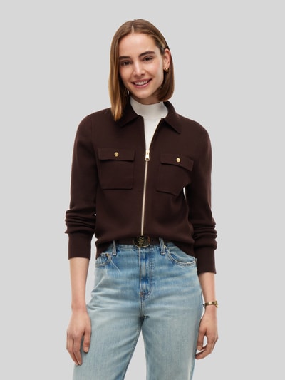 Tommy Hilfiger Strickjacke mit Brusttaschen Dunkelbraun 4