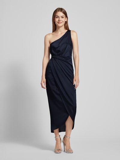 V by Vera Mont Cocktailjurk met one shoulder-band Donkerblauw - 4