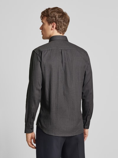 Fynch-Hatton Freizeithemd mit Button-Down-Kragen Modell 'Herringbone' Anthrazit 5