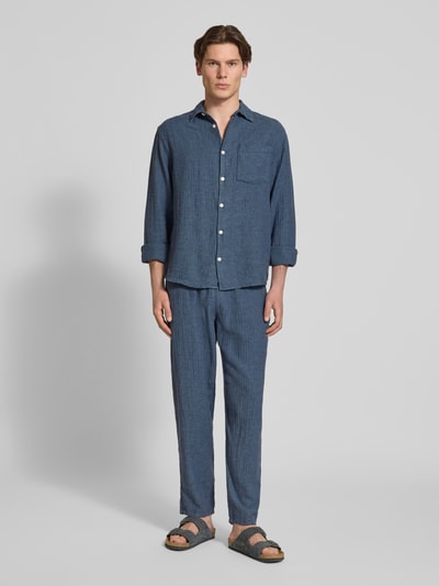 Redefined Rebel Hose aus Leinen-Baumwoll-Mix mit elastischem Bund Jeansblau 1