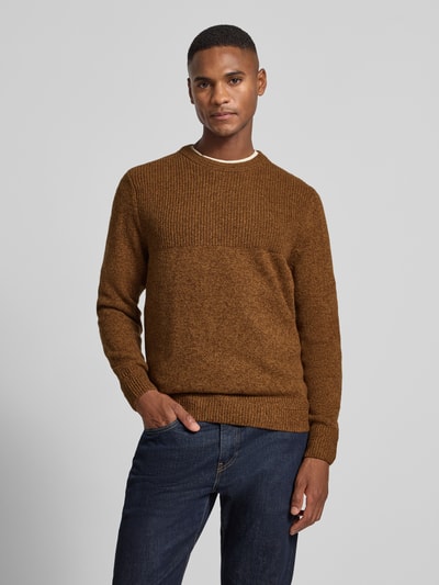 Brax Gebreide pullover met ribboorden, model 'Rick' Camel - 4