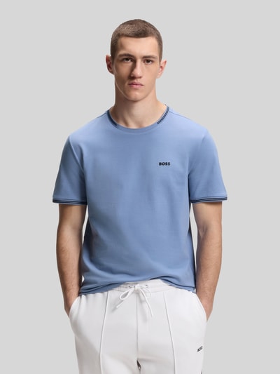 BOSS Green Regular Fit T-Shirt aus Baumwoll-Mix Modell 'TAUL' Blau 4