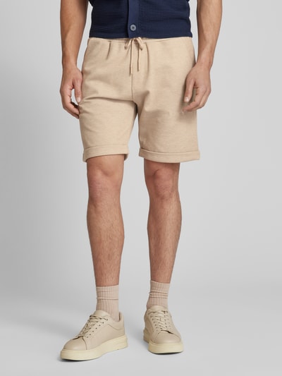 MCNEAL Korte regular fit broek met tunnelkoord Beige gemêleerd - 4