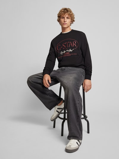 G-Star Raw Sweatshirt mit Label-Print Black 1