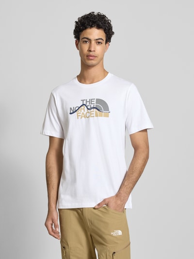 The North Face Regular Fit T-Shirt aus reiner Baumwolle Modell 'MOUNTAIN LINE' Weiss 4