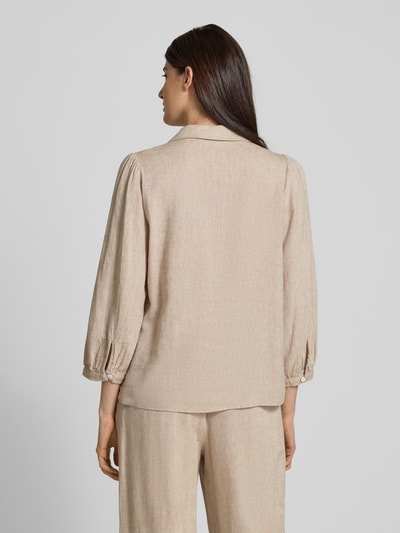 MSCH Copenhagen Relaxed fit linnen blouse met resortkraag, model 'Pennie Ginia' Beige - 5