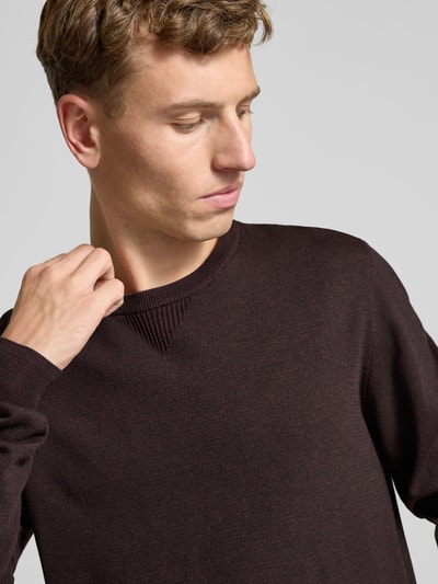 Blend Gebreide pullover met ronde hals, model 'Bruton' Bordeaux - 3
