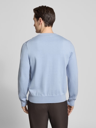 BOSS Sweter z dzianiny z czystej bawełny w kroju regular fit model 'UPCAS' Jasnofioletowy 5