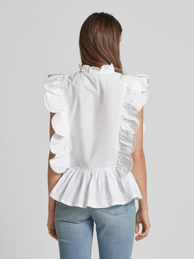 Stella Nova Blouse met volants, model 'Hendel My' Wit - 5