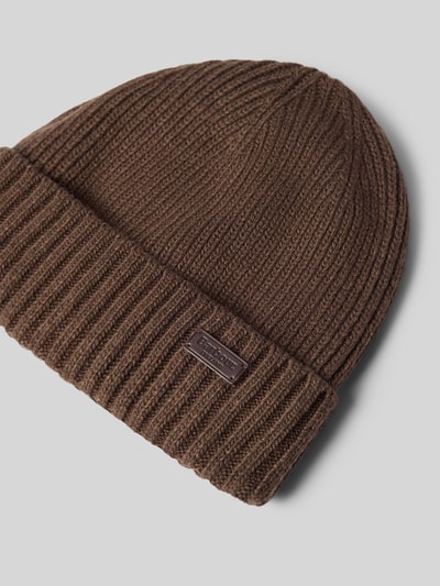 Barbour Beanie mit Logo-Patch Mittelbraun 2