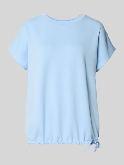 Produktfoto, hellblaues T-Shirt mit Rundhalsausschnitt von Soyaconcept aus Modal-Mix, Regular Fit, Kappärmel, Tunnelzug, glatte Textur