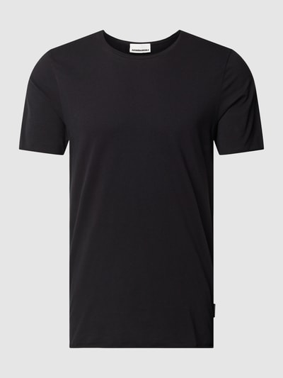 Armedangels T-shirt in effen design, model 'AAMON BRUSHED' Zwart - 2