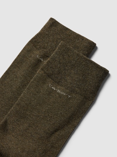 camano Socken mit Label-Print Oliv 2