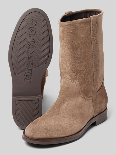 Produktfoto, Stiefel aus echtem Rindsleder Modell 'Wendy 1' von Marc O'Polo, sandfarbenes Veloursleder, Damen Stiefel / Boots, glatte Sohle