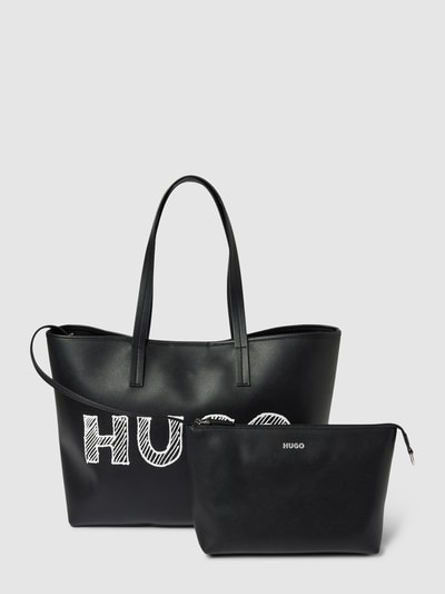 HUGO Shopper mit Label-Print Modell 'Chris' Black 2