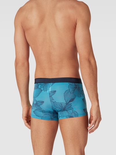 HOM Boxershort met bloemenmotief, model 'FANO' Turquoise - 4