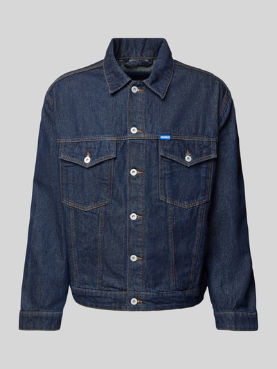 Hugo Blue Jeansjack met kentkraag, model 'Dex' Donkerblauw - 2