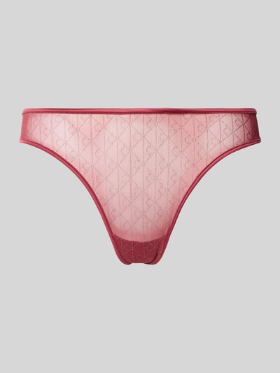 Calvin Klein Underwear String met transparante mesh-inzet Bordeaux - 1