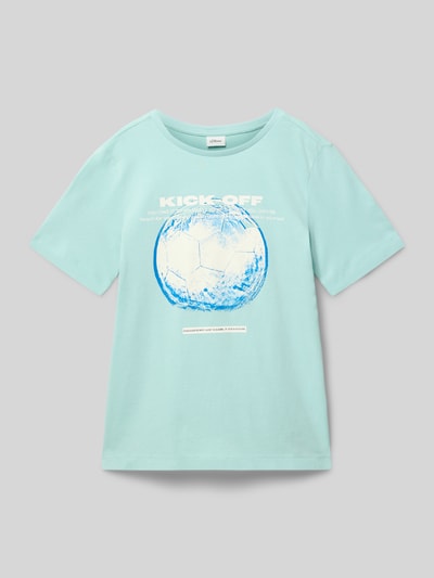 Produktfoto, Regular Fit T-shirt uit puur katoen van s.Oliver RED LABEL, look: effen, motiefprint, ronde hals, korte mouw, jersey, kinderen