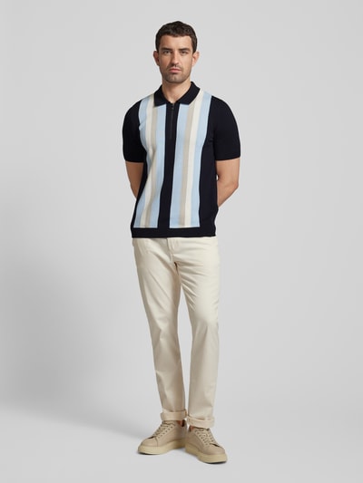 HUGO Poloshirt mit kurzem Reißverschluss Modell 'Sholpon' Dunkelblau 1