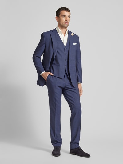 Carl Gross Regular fit pantalon met persplooien, model 'Sendrik' Blauw - 1