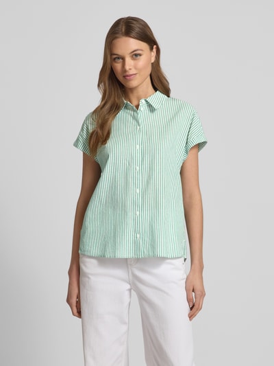 Tom Tailor Denim Loose Fit Bluse mit Streifenmuster Gruen 4